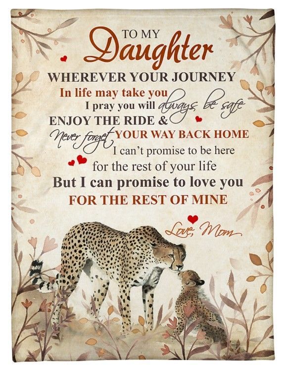 Leopard To My Daughter Never Forget Your Way Back Home Sherpa Fleece Blanket