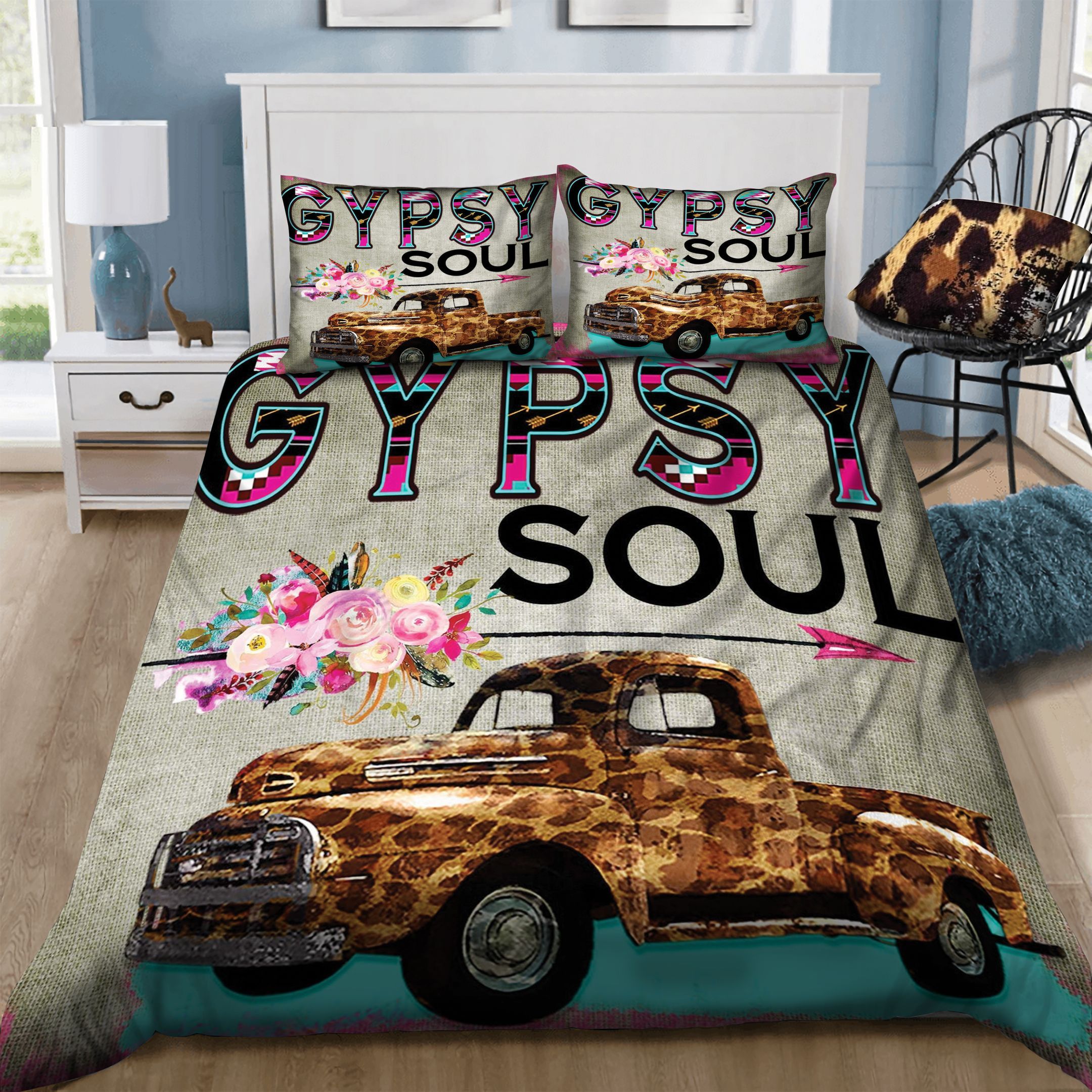 Leopard Trucker GYPSY SOUL  Bedding Set