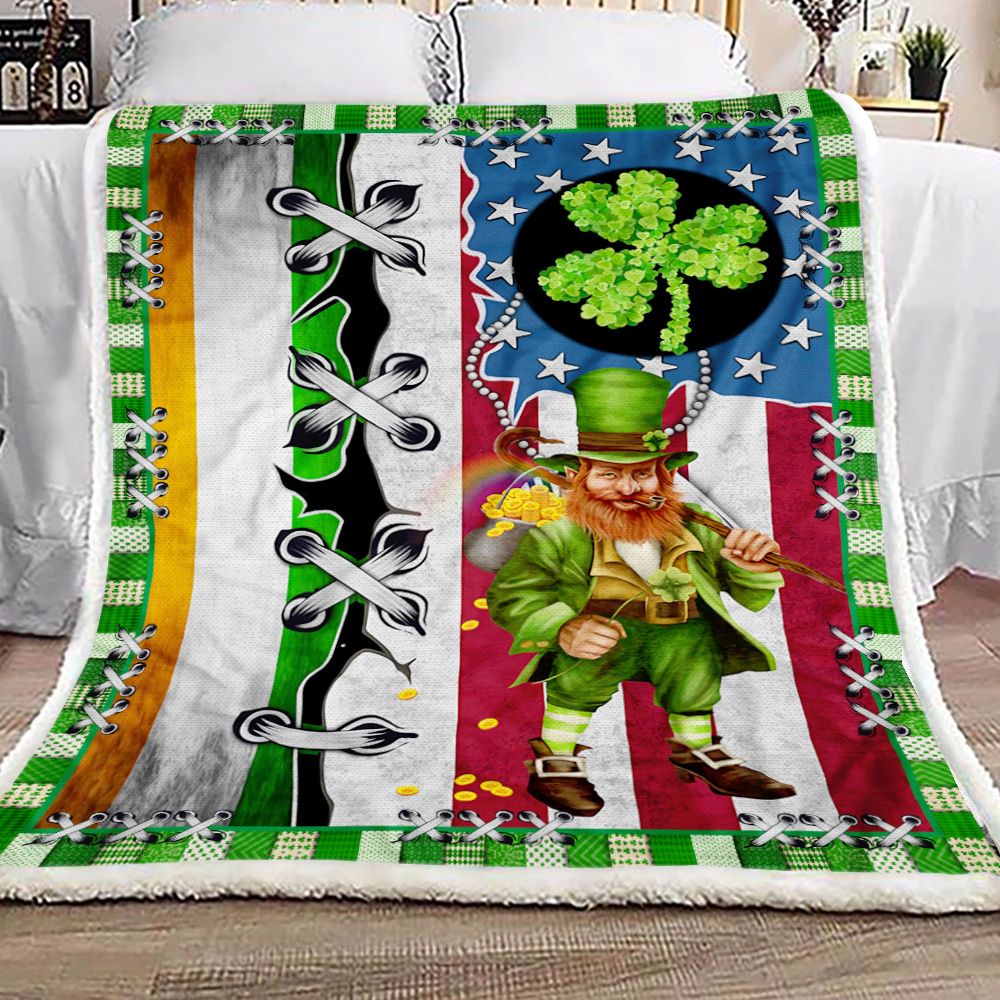 Leprechaun St Patricks Day Fleece Blanket