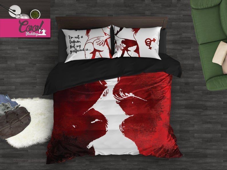 Lesbian Sweet Kiss Bedding Set