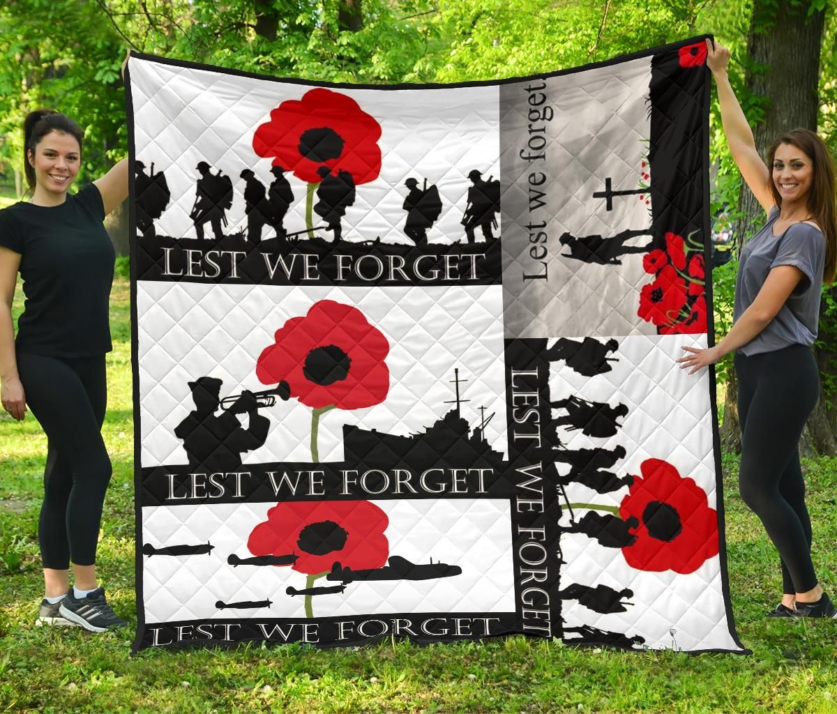 Lest We Forget Flags Quilt Blanket Blanket Veteran Day Dhc09121293Dd