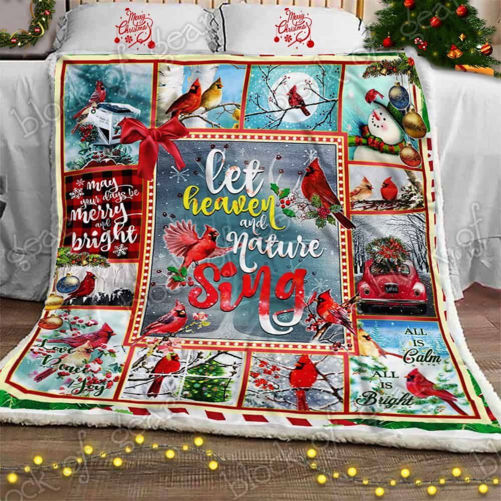 Let Heaven And Nature Sing Cardinals Fleece Blanket