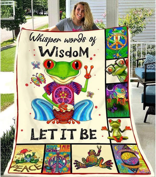 Let It Be Frog Sherpa Fleece Blanket