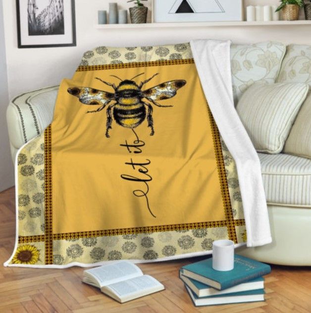 Let It Bee Sherpa Fleece Blanket