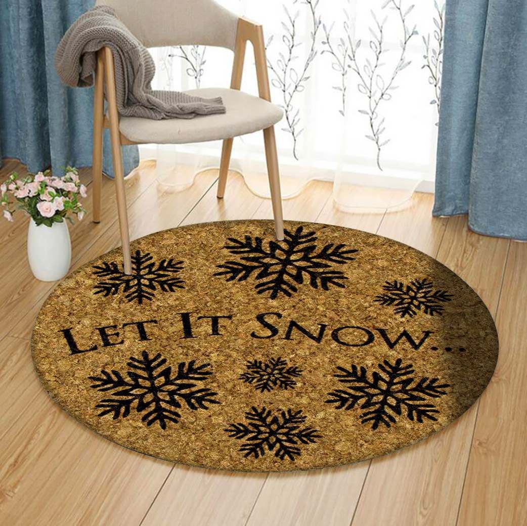 Let It Snow Round Carpet