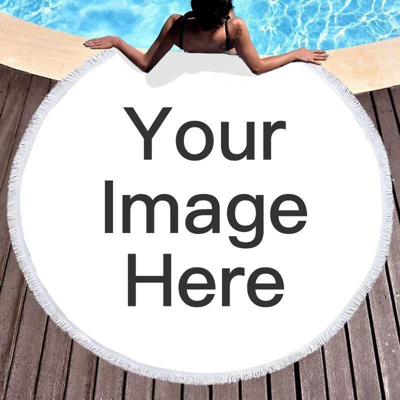Let’s Go Picnic Custom Photo Printed Round Beach Towel