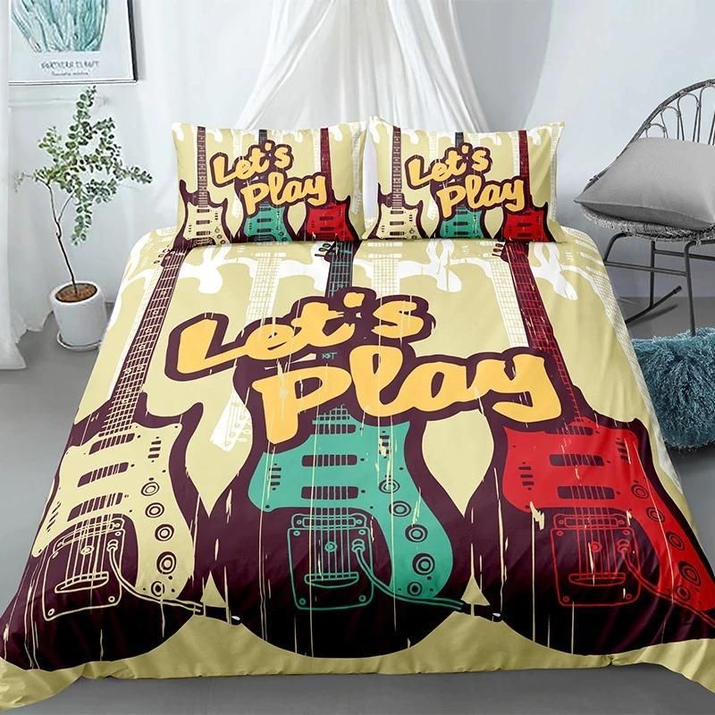 Lets Play Guitars Bedding Set
