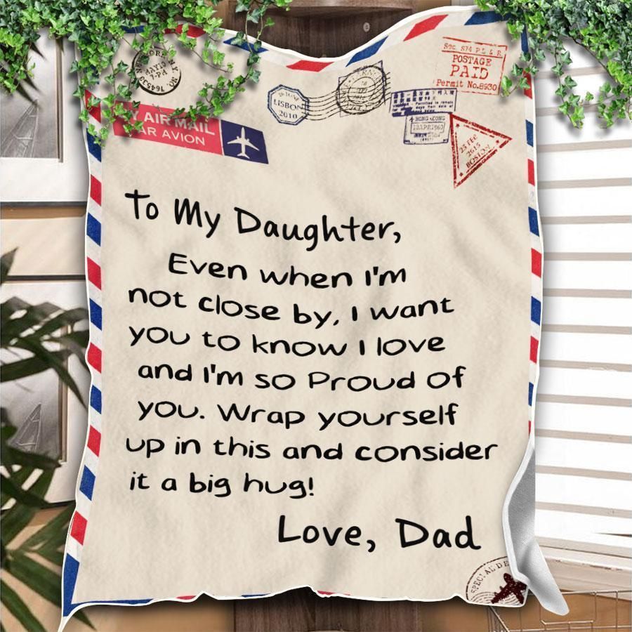 Letter Dad Gift For Daughter I Love You Fleece Blanket