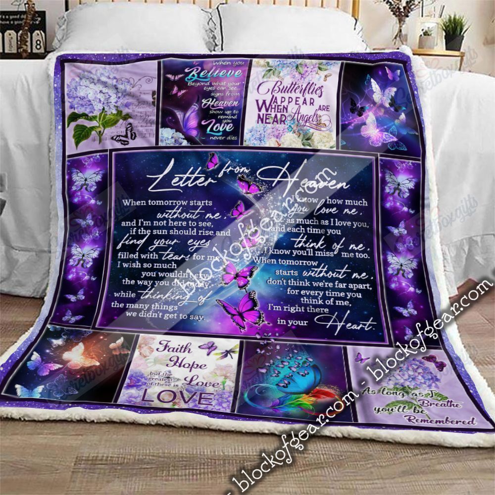 Letter From Heaven Butterfly Fleece Blanket