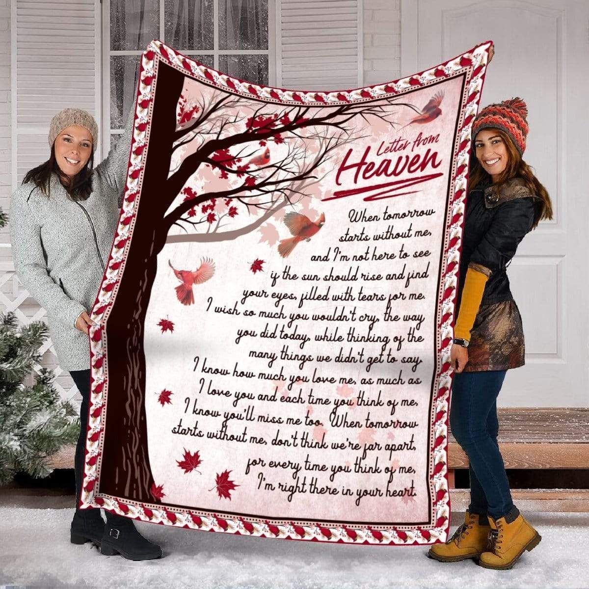Letter From Heaven Cardinal Soft Fleece Blanket Gift