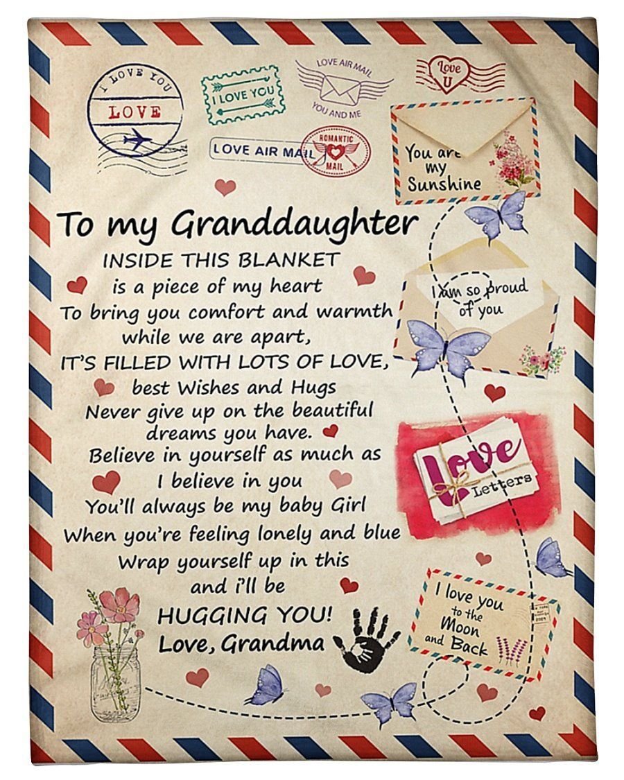 Letter Grandma To Granddaughter Fleece Blanket Love Forever Fleece Blanket