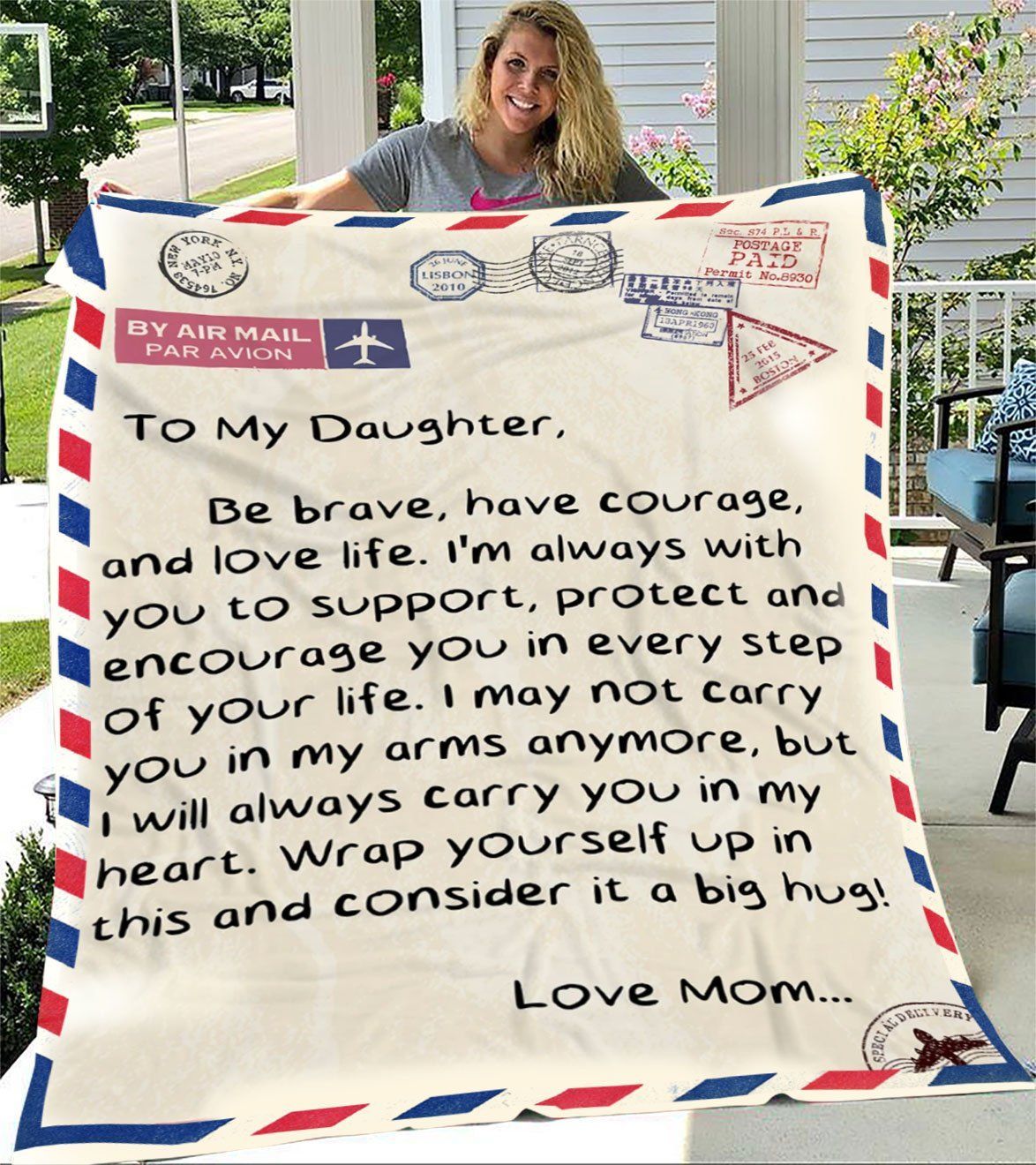 Letter Mom Gift For Daughter I Will Always Carry You In My Heart Fleece Blanket