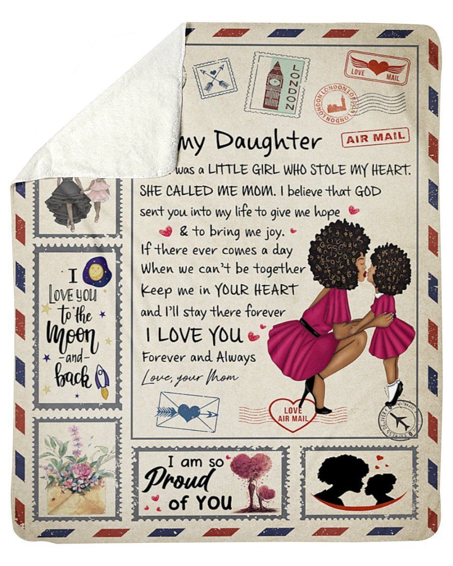 Letter Mom To Daughter I’m So Proud Of You Fleece Blanket Sherpa Blanket