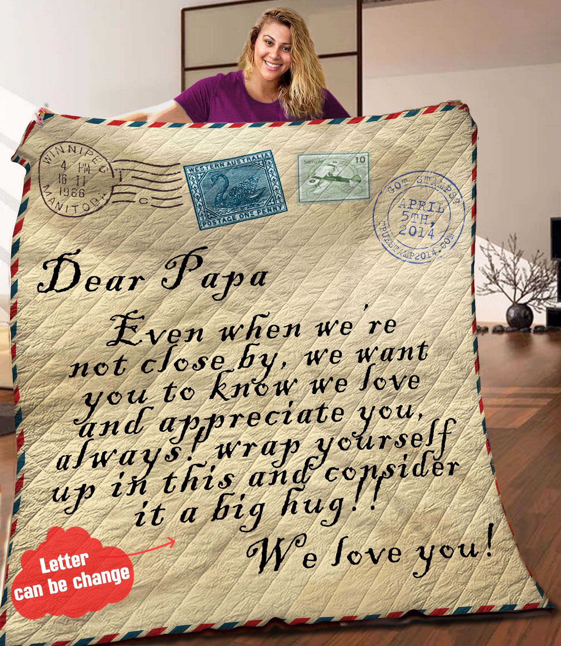 Letter Personalized Quilt Blanket HHH010606NA