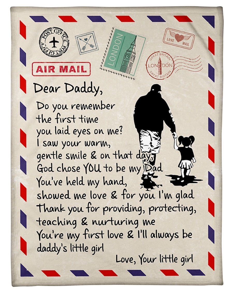 Letter To Daddy You’re My First Love Fleece Blanket Fleece Blanket