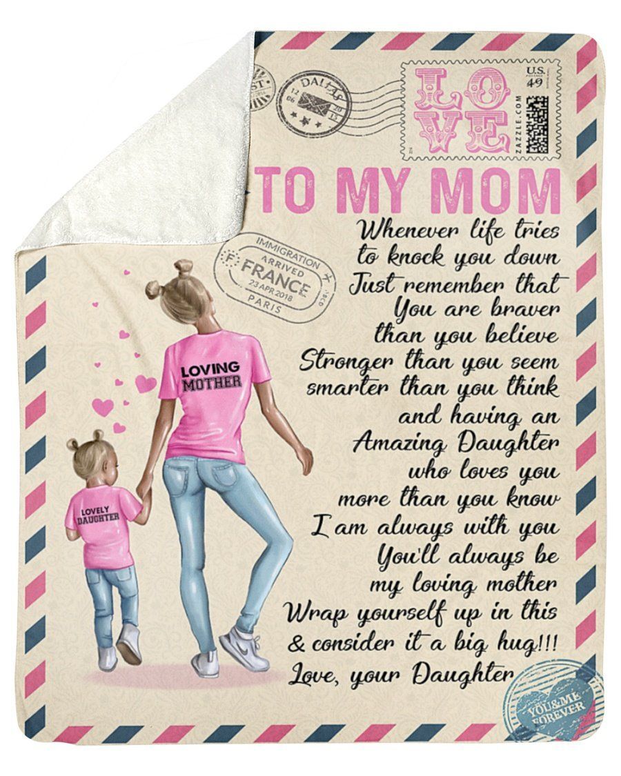 Letter To Mom I’m Always With You Fleece Blanket Sherpa Blanket