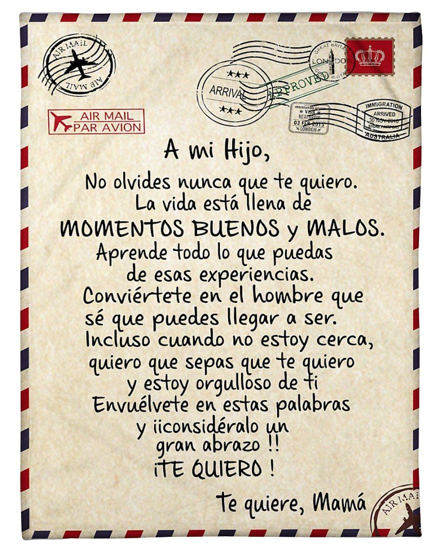 Letter With Lovely Message Mama To A Mi Hijo Fleece Blanket