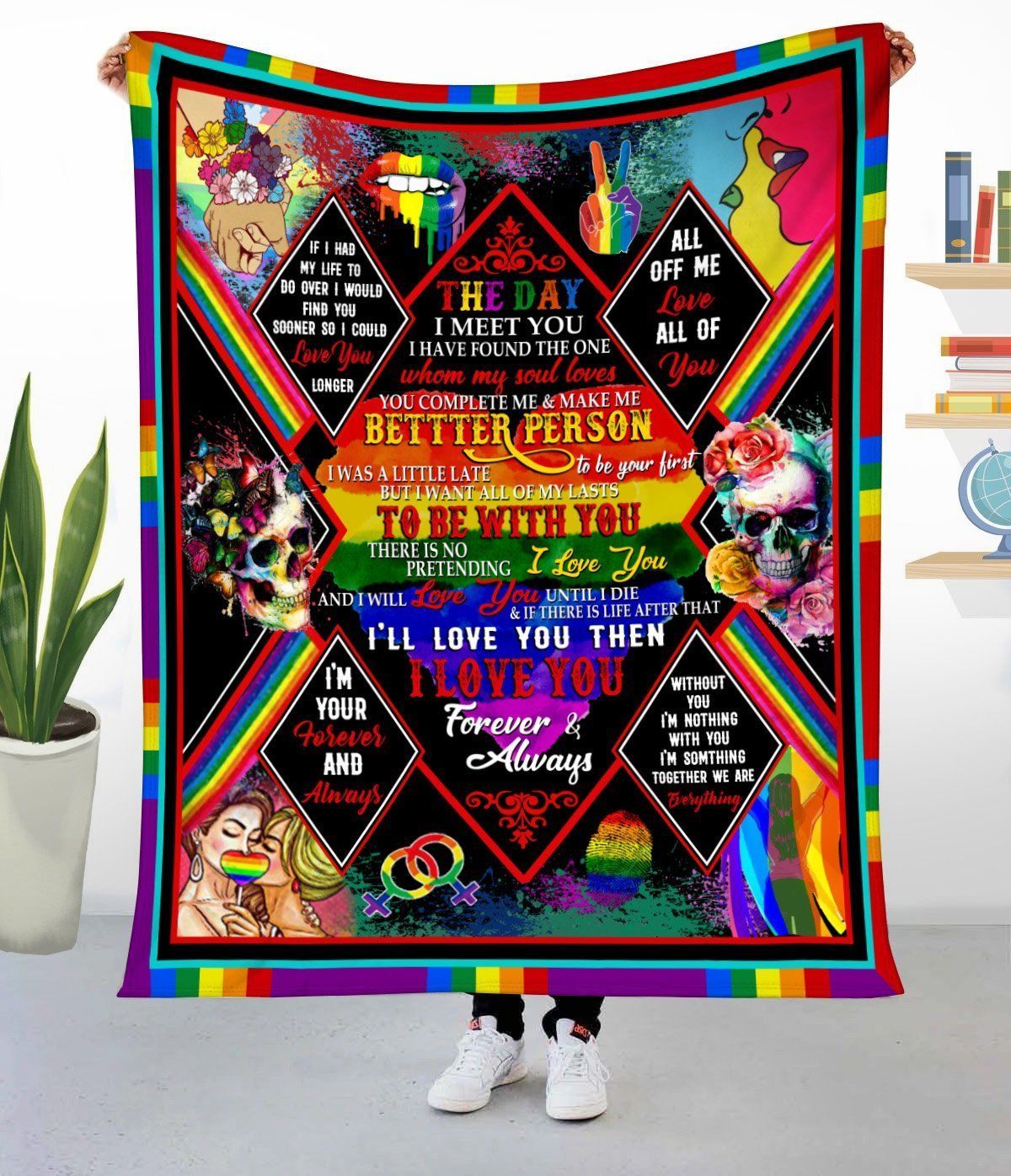 LGBT Gift For Your Love Love You Forever And Always Fleece Blanket