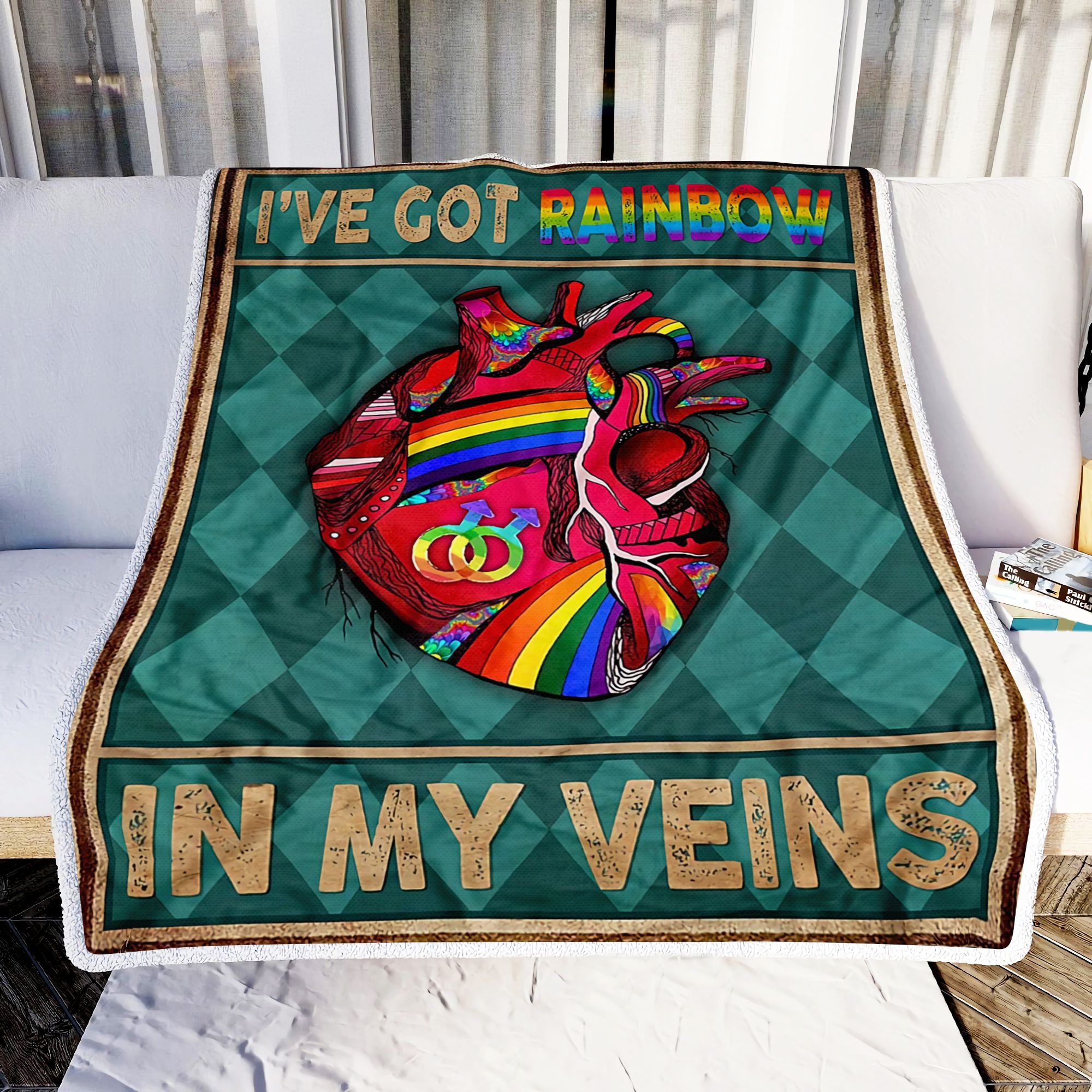 LGBT Great Gift I Have Got Rainbow In My Veins Fleece Blanket