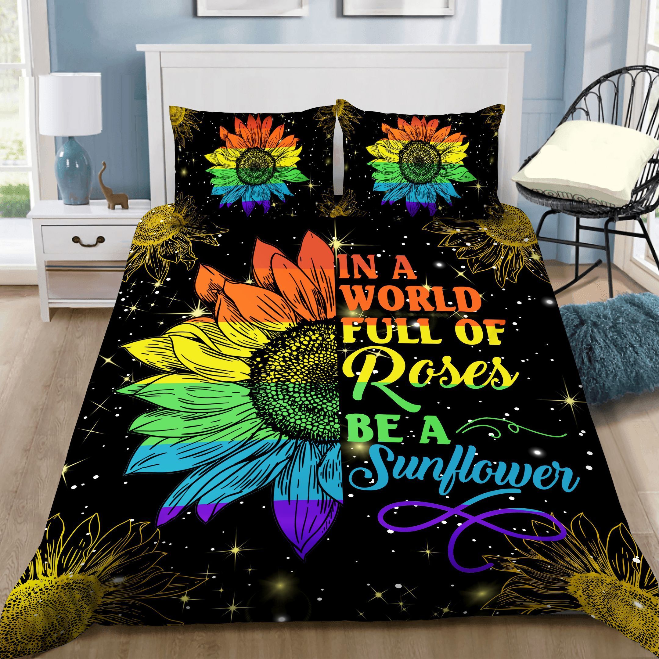 Lgbt In A World Full Of Roses Be A Sunflower Bedding Set
