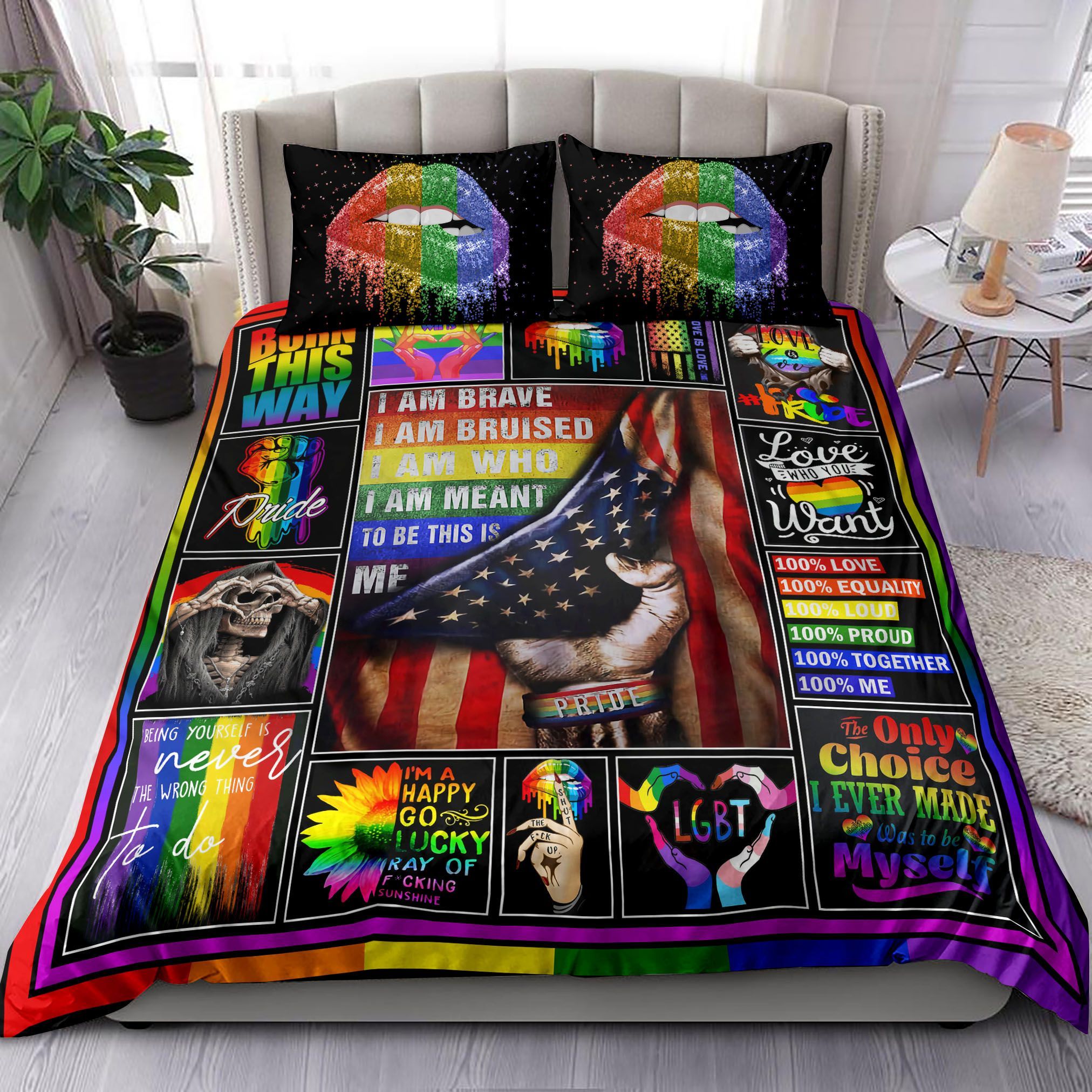 LGBT Pride I Am Brave Bedding Set