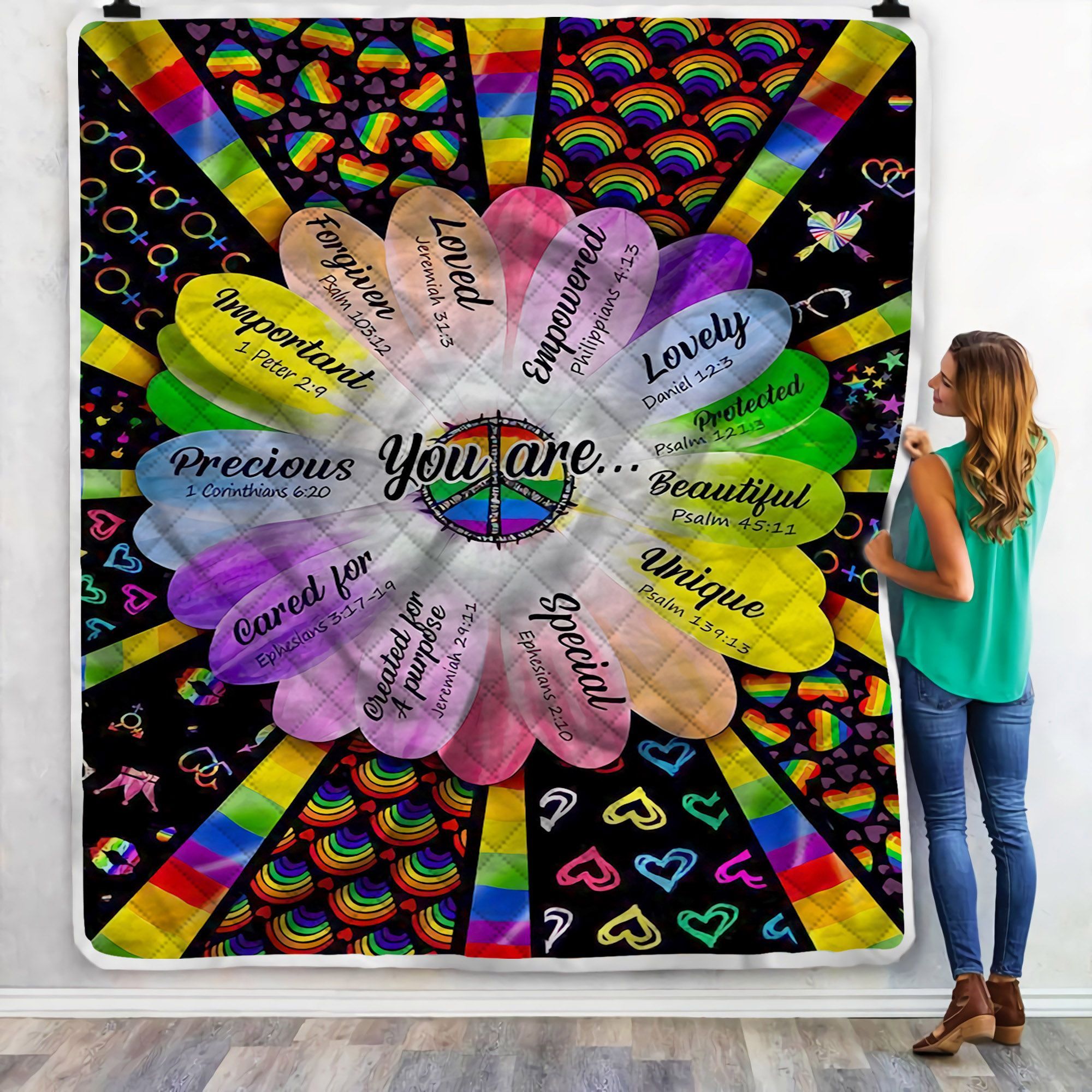 LGBTQ Flag Love Wins Rainbow Pride Sherpa Fleece Blanket