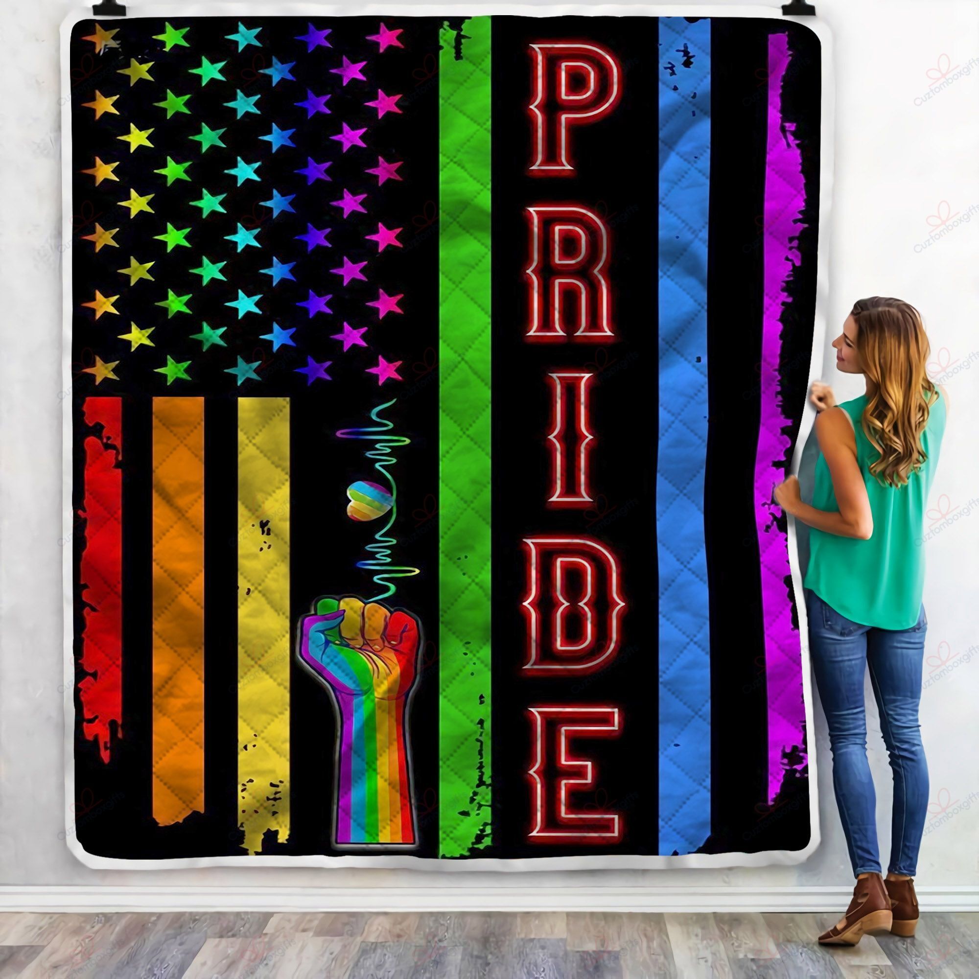 LGBTQ Flag Rainbow Pride Sherpa Fleece Blanket