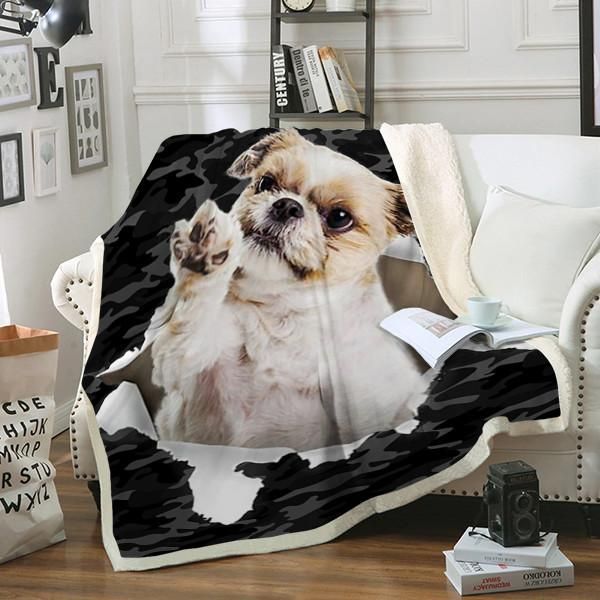 Lhasa Apso Dog Sherpa Fleece Blanket