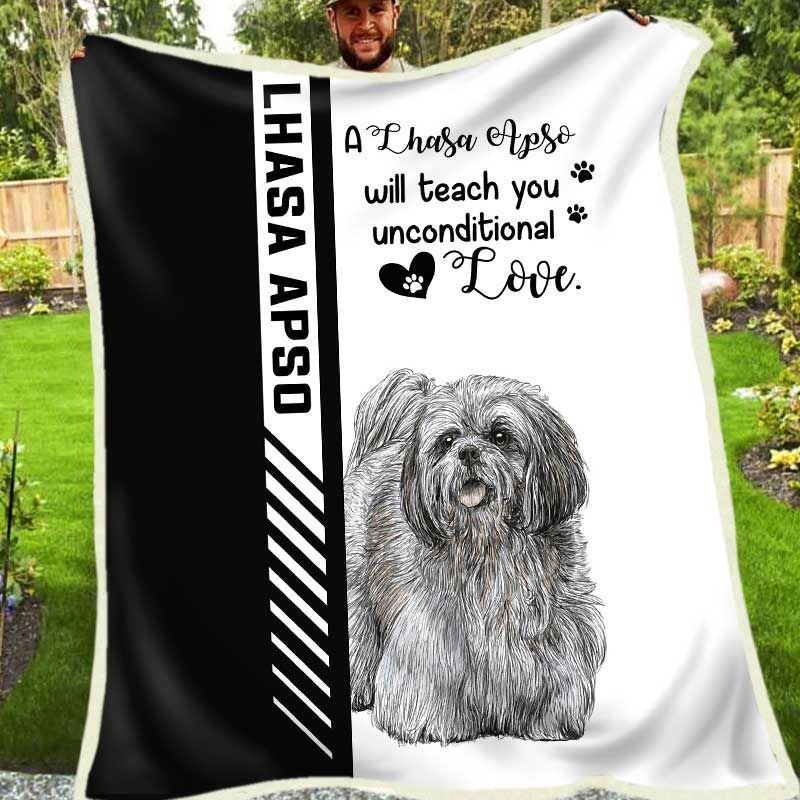 Lhasa Apso Sherpa Fleece Blanket