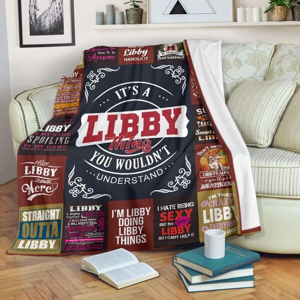 Libby Premium Fleece Blanket Personalized