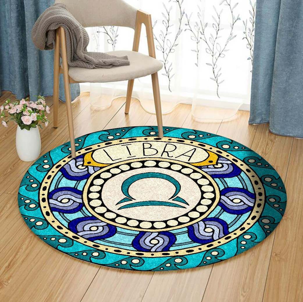 Libra Zodiac Round Carpet
