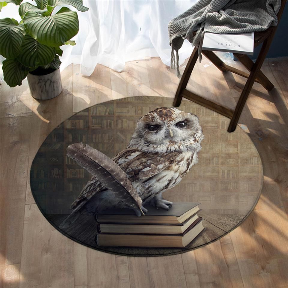 Librarian Owl Round Carpet