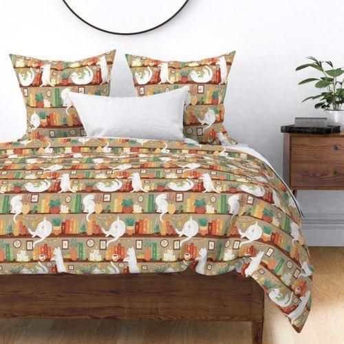 Library Cats Day Large Scale Bedding Set