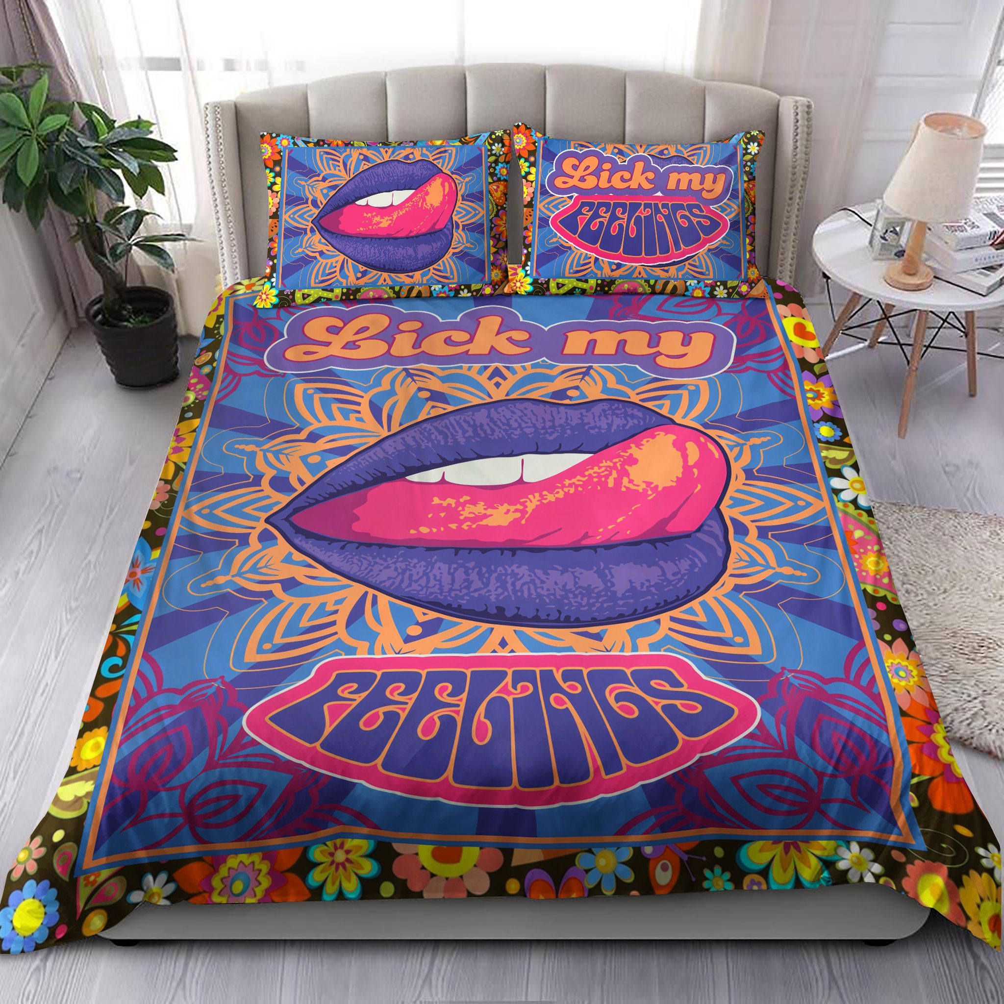 Lick My Feelings Psychedelic Bedding Set