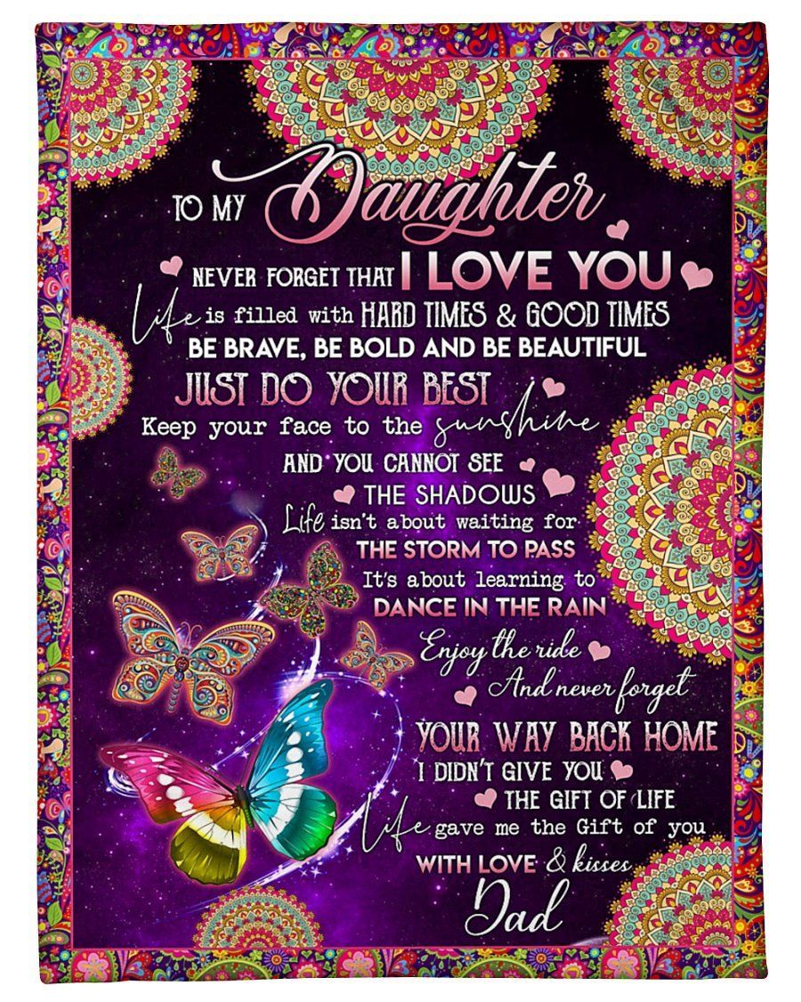Life Gave Me The Gift Of You Dad To Daughter Fleece Blanket Fleece Blanket