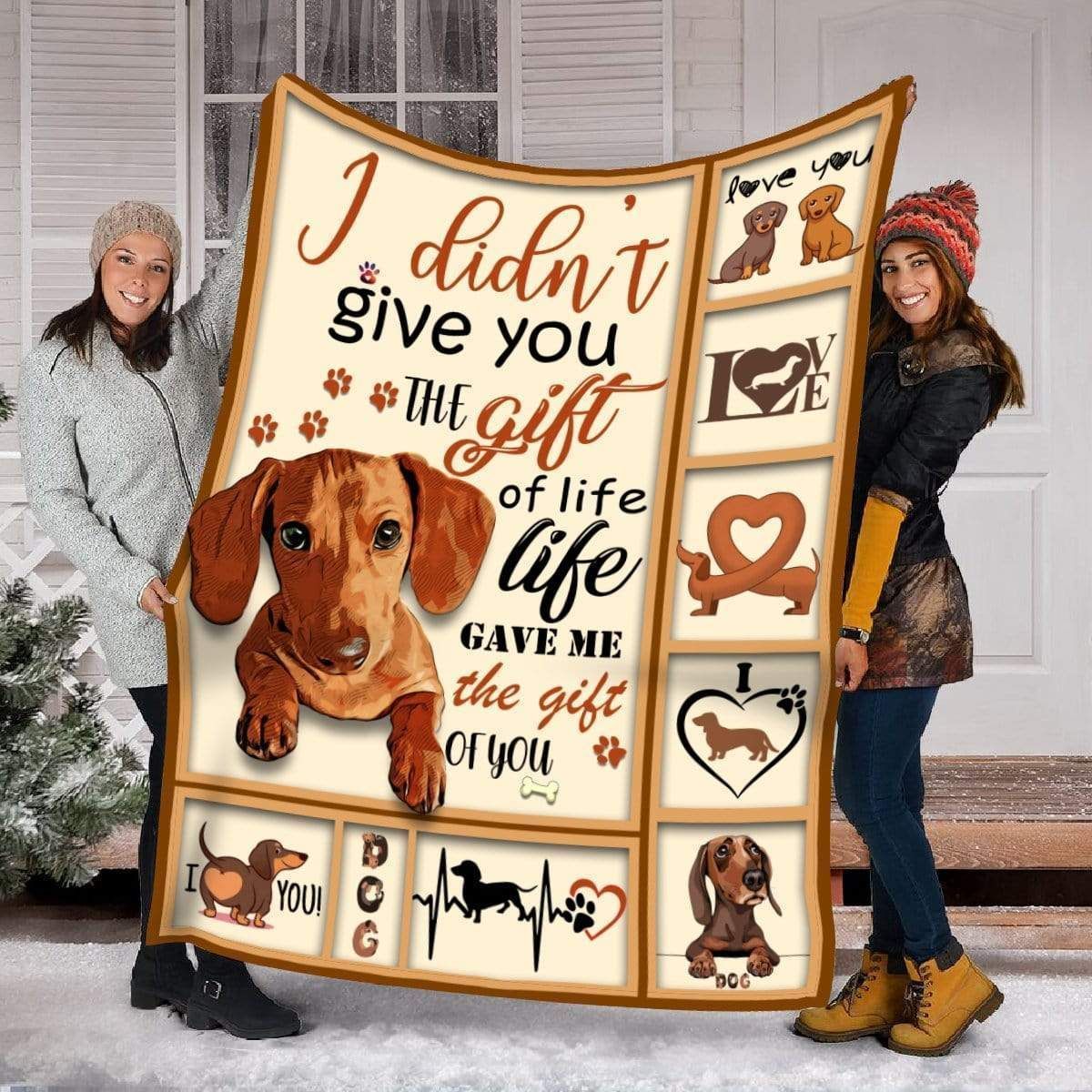 Life Gave Me The Gift Of You Fleece Blanket Gift For Dog Lovers