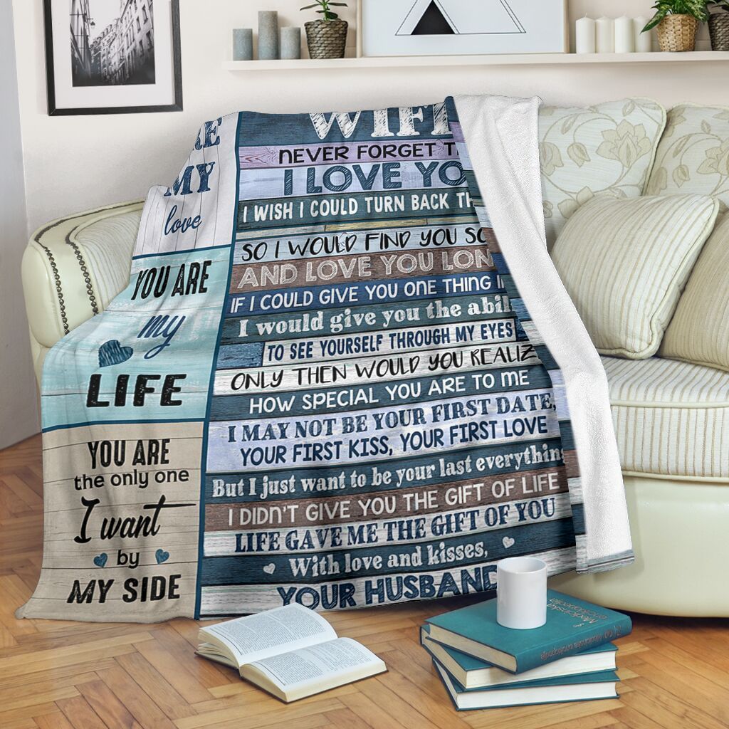 Life Gave Me The Gift Of You To Wife Fleece Blanket Fleece Blanket