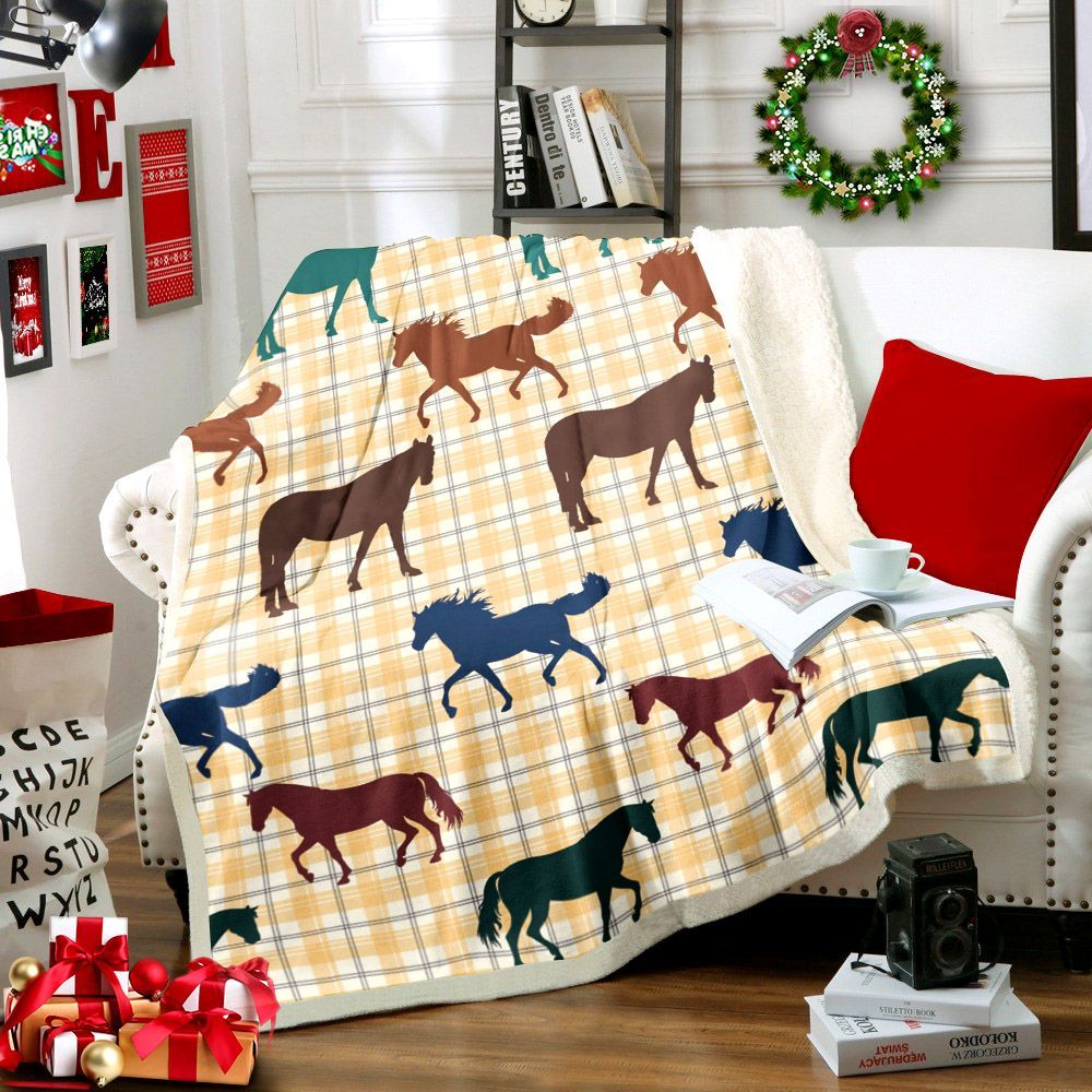 Life Is A Rodeo Horse Sherpa Fleece Blanket