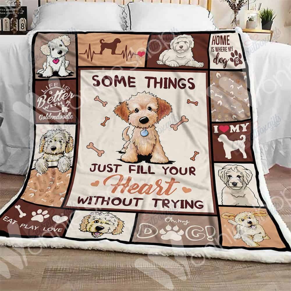 Life Is Best With A Goldendoodle Dog Fleece Blanket