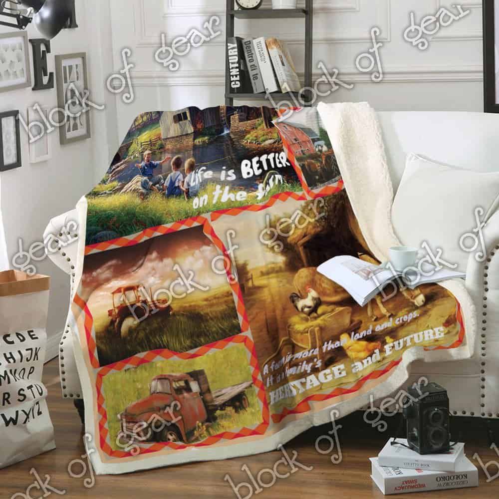 Life is better on the farm Fleece Blanket