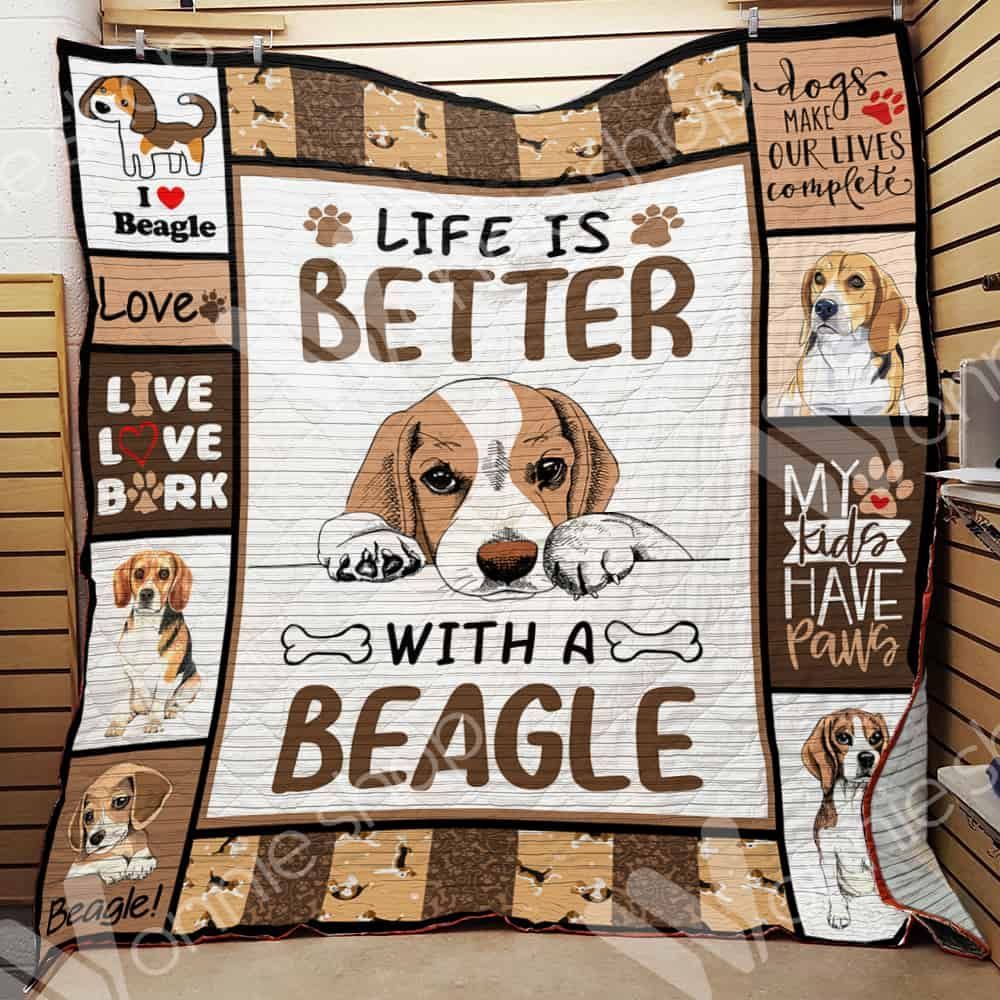 Life Is Better With A Beagle Dog GS-CL-LD3110 Quilt Blanket