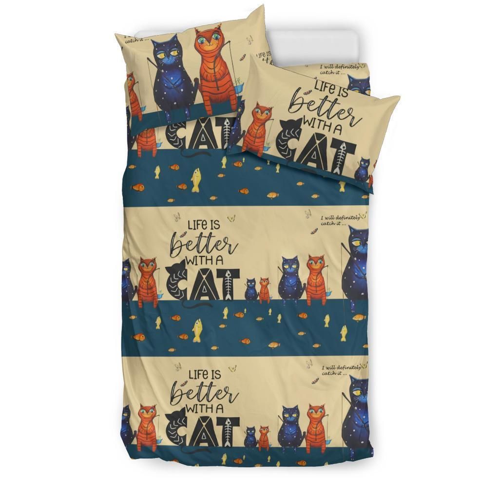 Life Is Better With A Cat Bedding Set