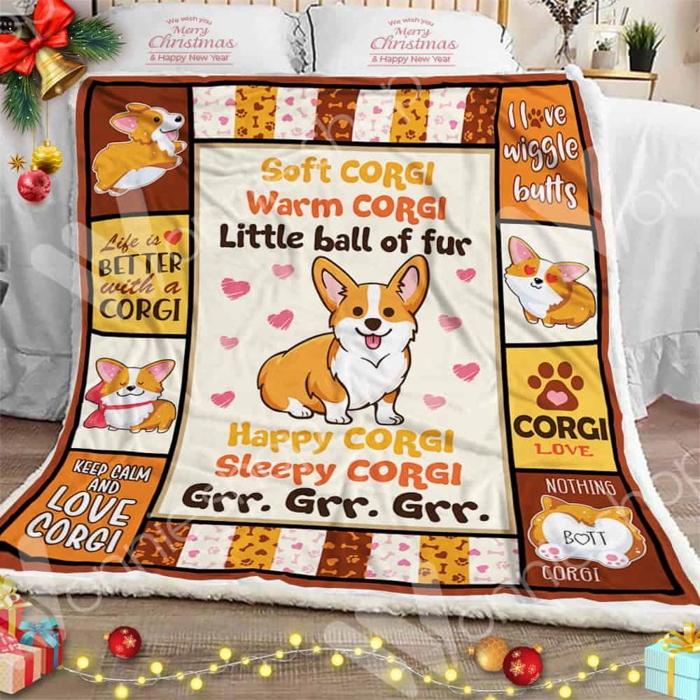 Life Is Better With A Corgi Dog Sherpa Fleece Blanket