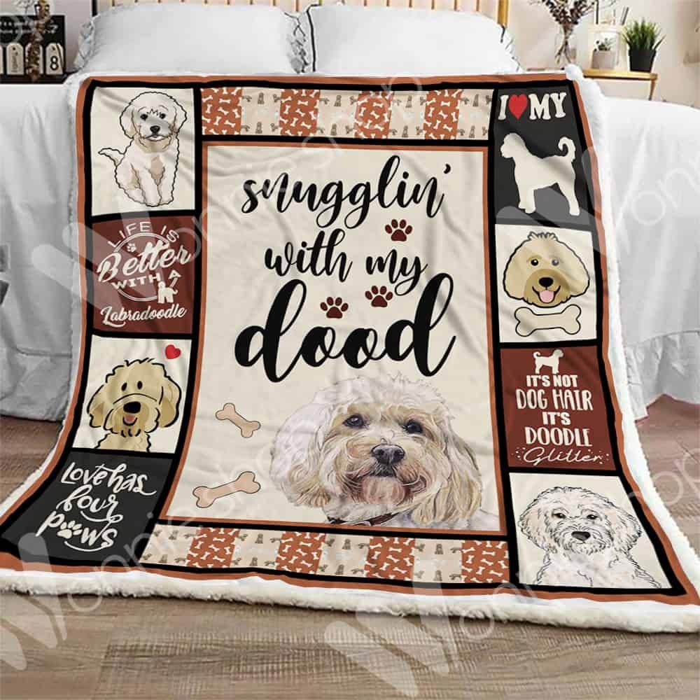 Life Is Better With A Labradoodle Dog Sherpa Fleece Blanket