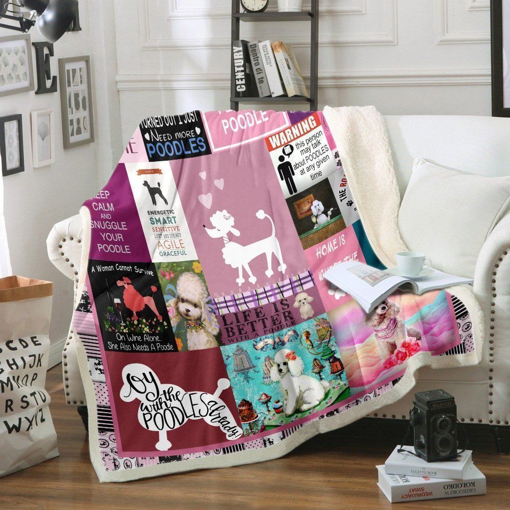 Life Is Better With A Poodle Sherpa Fleece Blanket