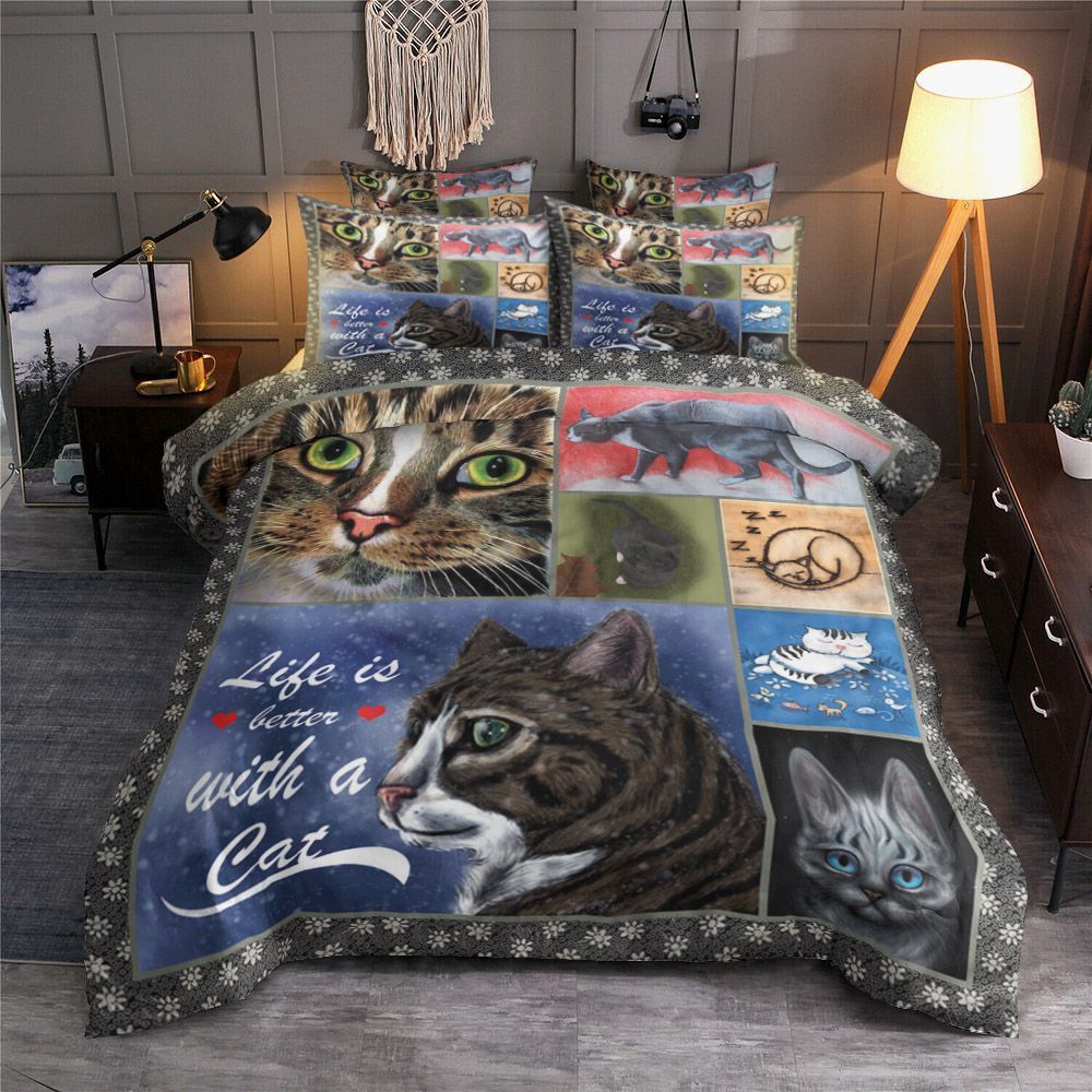 Life Is Better With Cat Bedding Set