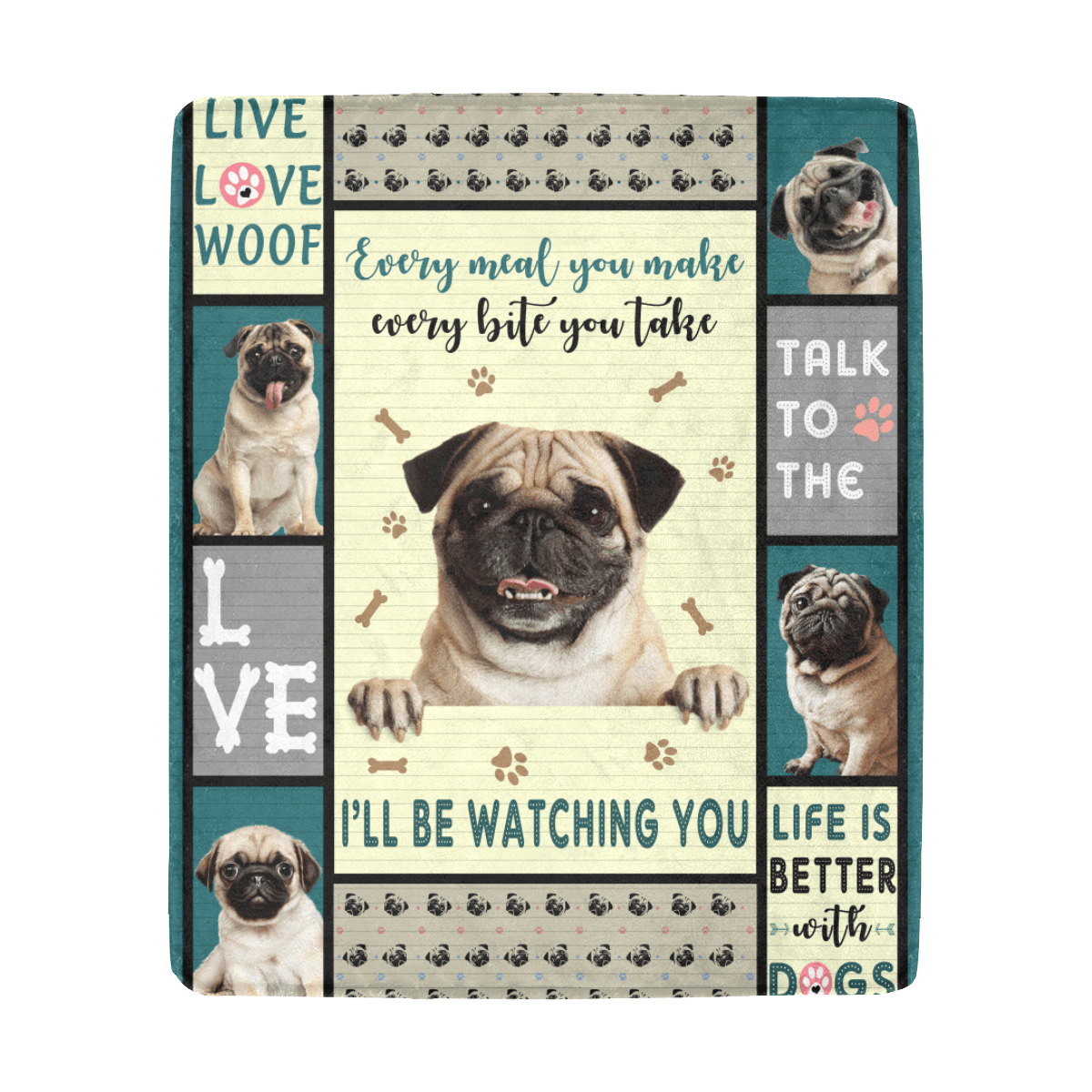 Life Is Better With Pug Sherpa Fleece Blanket