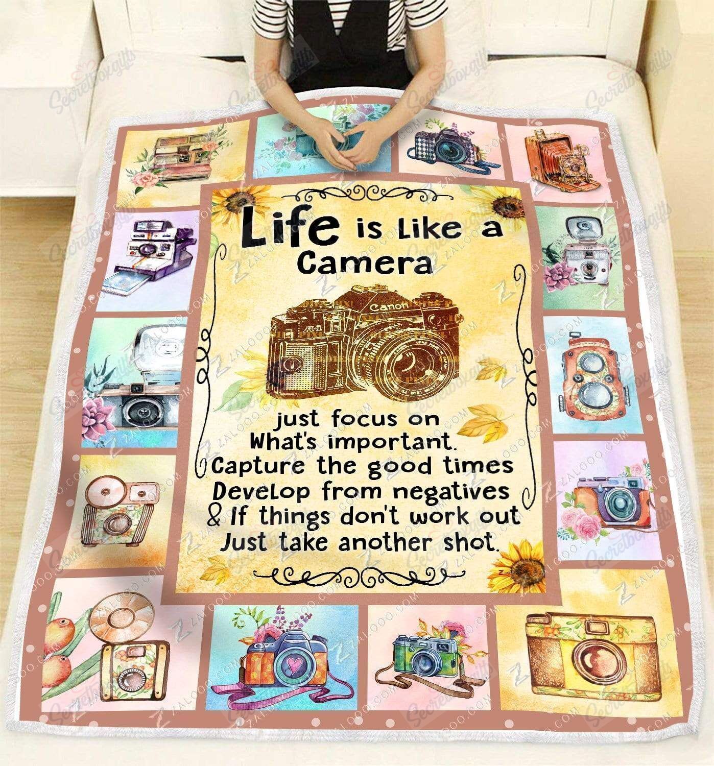 Life Is Like A Camera Fleece Blanket