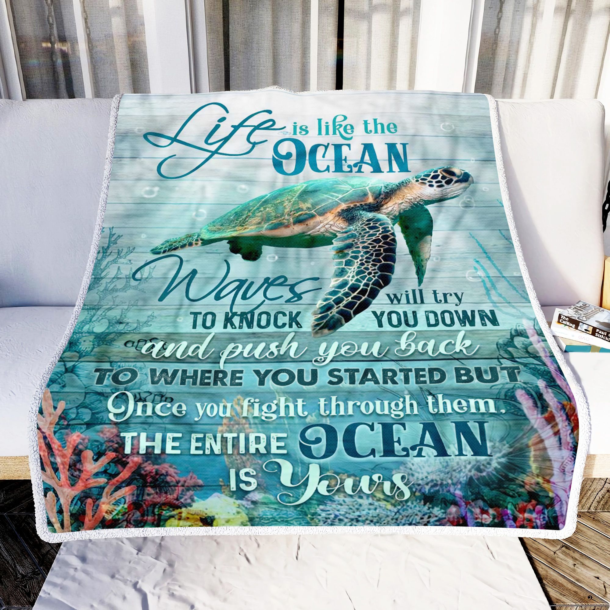 Life Is Like The Ocean Fleece Blanket