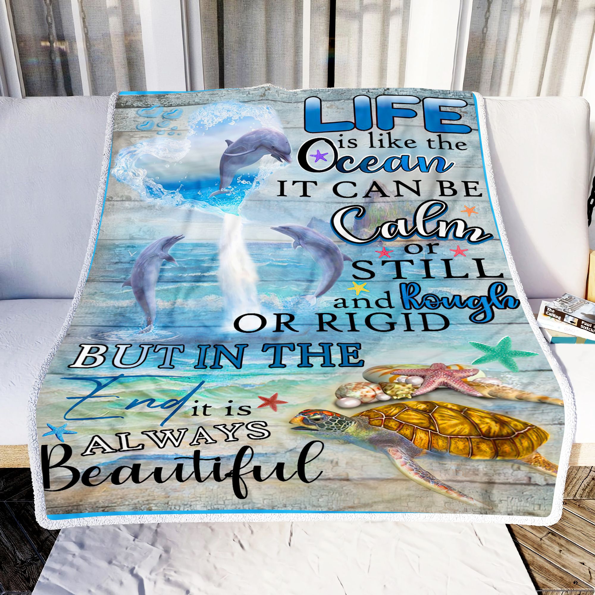 Life Is Like The Ocean Fleece Blanket